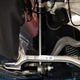 Toyota Supra double-joint spring strut front suspension as viewed from the rear